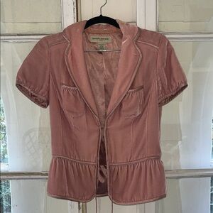 Banana Republic Blush Pink Velvet Short Sleeve Blazer